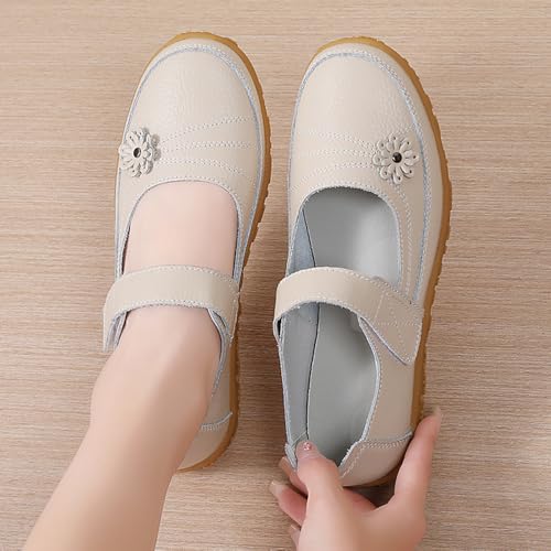 Women's Leather Mary Jane Flats Ladies Wide Fit Shoes Casual Business Shoes2