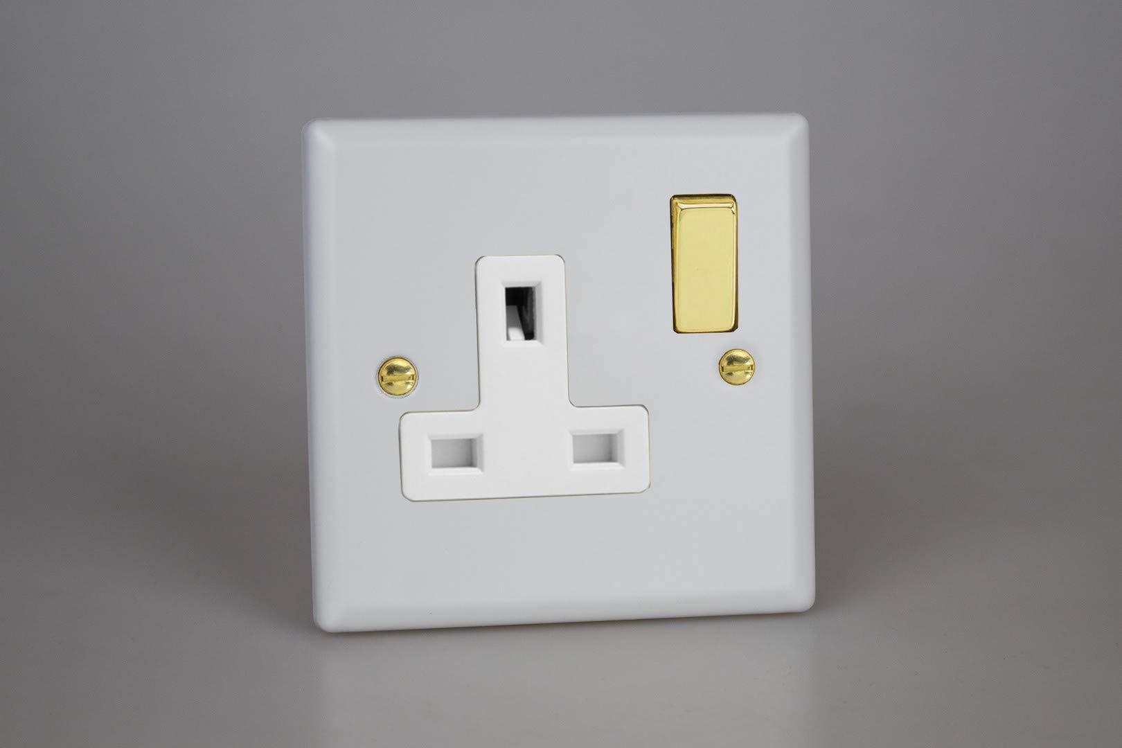 Varilight 1-Gang 13A Double Pole Switched Socket Matt White