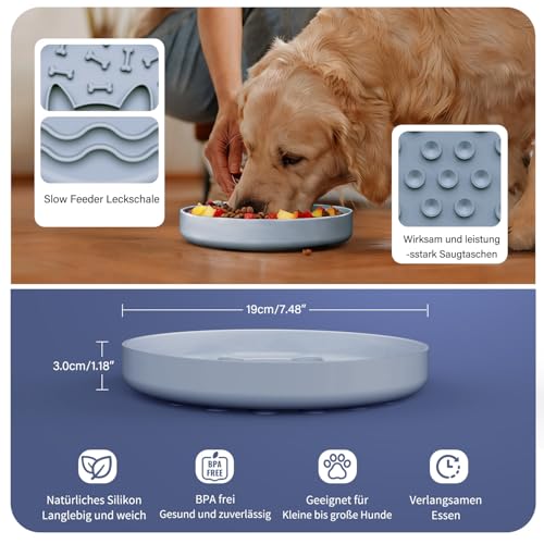 Zonopy Slow Feeder Dog Bowl with Non-Slip Base, Silicone Puzzle Dog Food Bowl with Unique Design, Slow Feeding Bowl for All Types of Dogs Cats, Interactive Slow Eating, Anti-Choking, BPA-Free — view 5