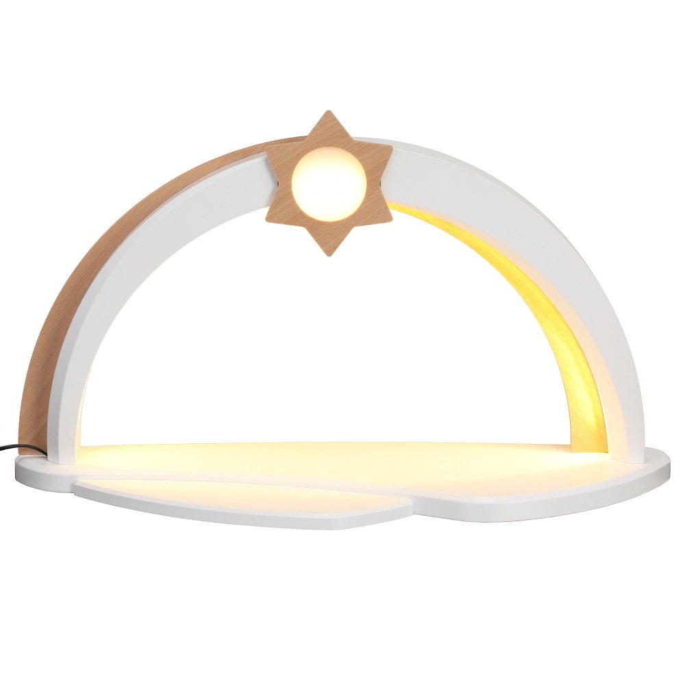 Schwibbogen LED arc blanc 44 cm grand candélabre bois art populaire