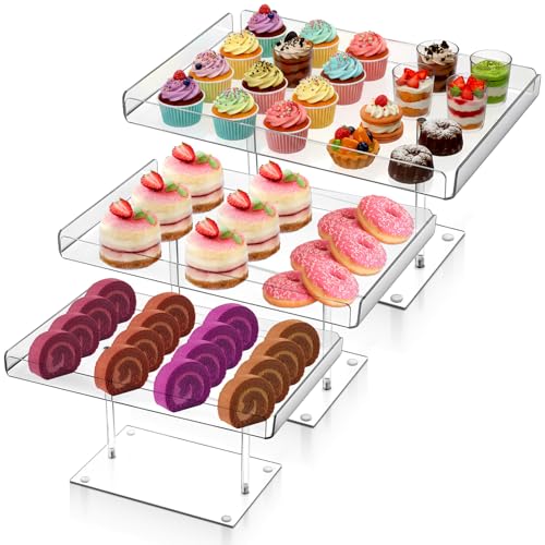 AOZUO 3 Pack Dessert Table Display Set, Acrylic Cupcake Dessert