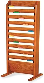 BOWERY HILL 10 Pocket Legal Size Standing File Holder in Medium Oak