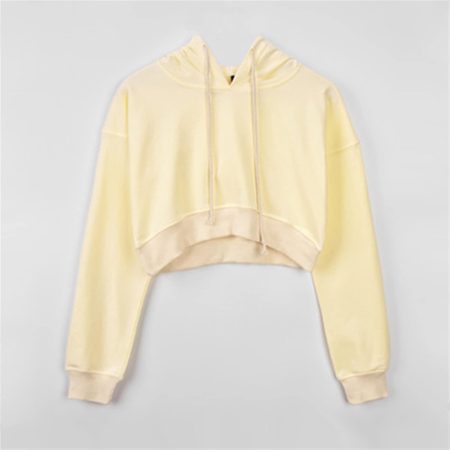 pastel yellow cropped hoodie