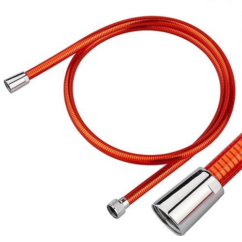 Brauseschlauch Duschschlauch Schlauch Dusche Kronos orange rot transparent 1,25m Cover