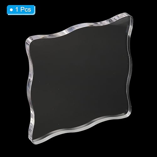 Miniatura 3 de PATIKIL Bloque de sello acrílico de 4 x 4 pulgadas, bloque de estampado transparente, bloques de montaje decorativos, forma de cabeza para álbumes