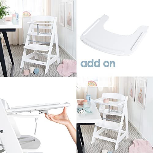 Roba Seggiolone Evolutivo Sit Up Flex 2 In 1, Altezza Regolabile, Dai 6 Mesi Fino Ai 70 Kg, Con Poggiapiedi, Robusto Ed Ergonomico, Legno Laccato Bianco - 10