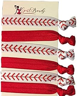 Infinity Collection Baseball Hair Accessories, Baseball Hair Ties, No Crease Baseball Hair Elastics