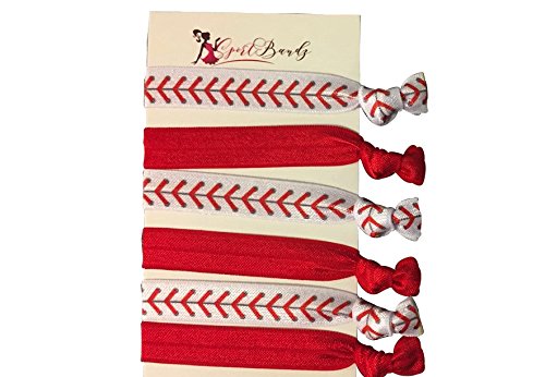 Infinity Collection Baseball Hair Accessories, Baseball Hair Ties, No Crease Baseball Hair Elastics