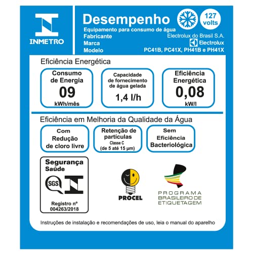 Purificador de Água Quente, Natural e Gelada com Compressor Branco(PH41B) 127V - Imagem 9