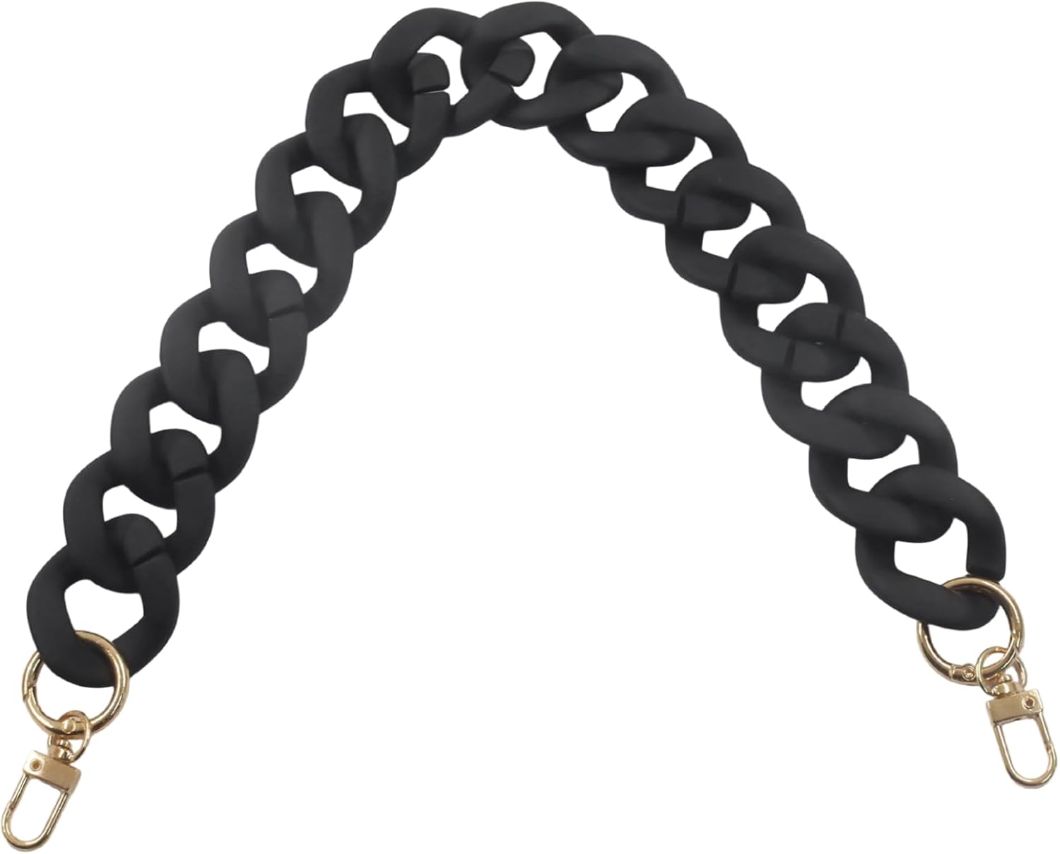 OSVJE 1 Pcs Black Acrylic Detachable Chain Strap for Purses Bum Bags, Adjustable Handbag Accessory, Fashion Bag Charm Decor Replacement, Universal Purse Strap Clip for Women's Tote Satchel Backpack