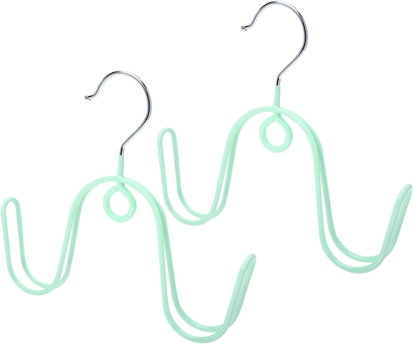 2pcs Shoes Hanging Hook Organizer with Stainless Steel and PVC Green