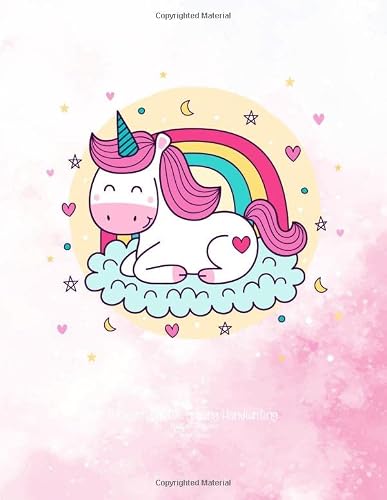 Unicorn Letter Tracing Handwriting Practice Workbooks: Abc Journal Cursive Lined Writing Paper Workbook Wide Ruled For Preschool And Kindergarten (Abc Monster)