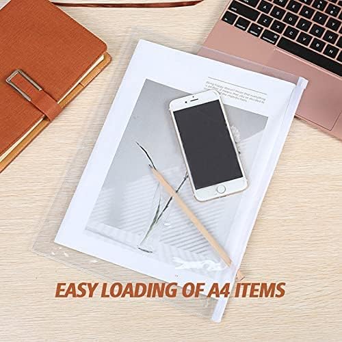 TIDY 4 U 12pcs Plastic Wallets A4 Zipped Folders for Paperwork Ziplock Bags Transparent Zip Lock Bags for A4 Paper Clear Plastic Bags for Your Important Documents.