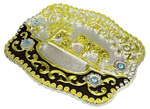Image of Moranse Cross Cowboy Kneeling Prayer Horse Zinc Alloy Belt Buckles