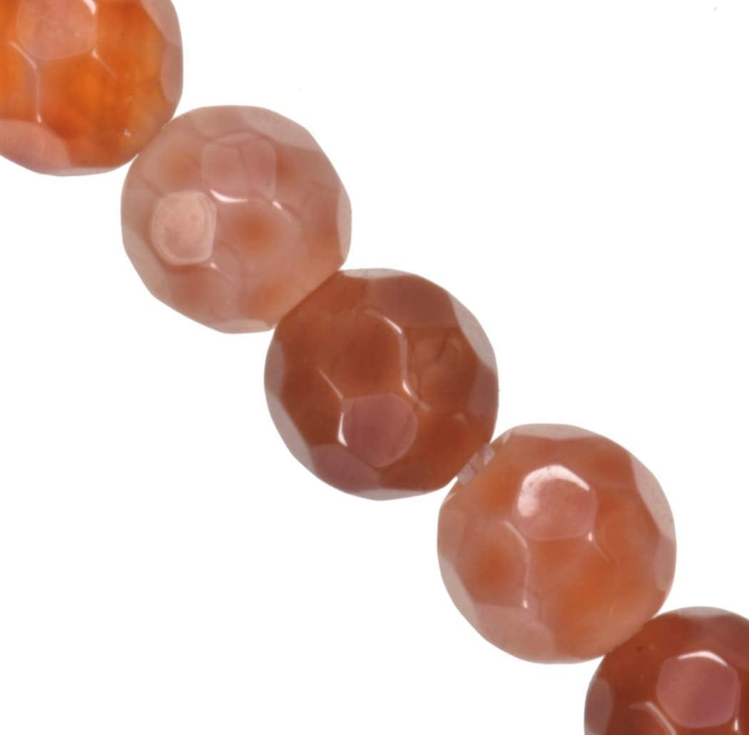 uGems Fire Agate Facet 4mm Round Small Beads Strand 15.5"