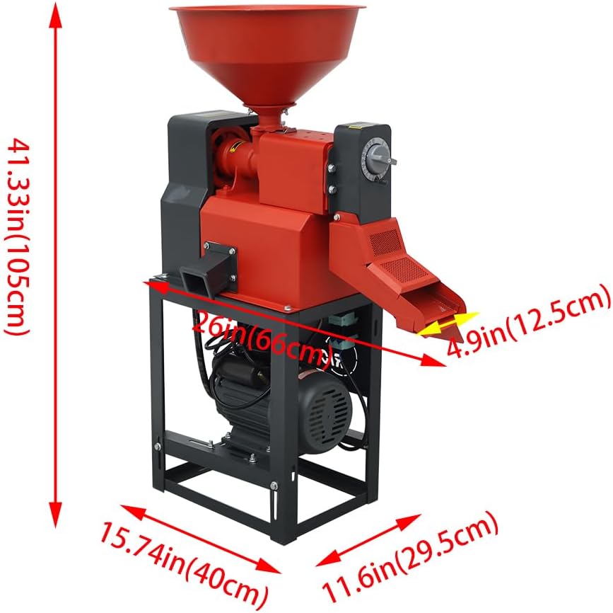 220V Electric Rice Milling Peeling Machine Commercial Small Grain Grinder Mill for Rice Millet Corn Peeling Sheller 130-170 KG/H 1.8KW