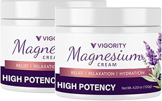 Vigority Magnesium Cream for Sleep: Magnesium Lotion for Leg Cramps - Soothing Magnesium with Lavender, Vitamin E and Shea Butter - Safe for Kids & Pregnant Individuals