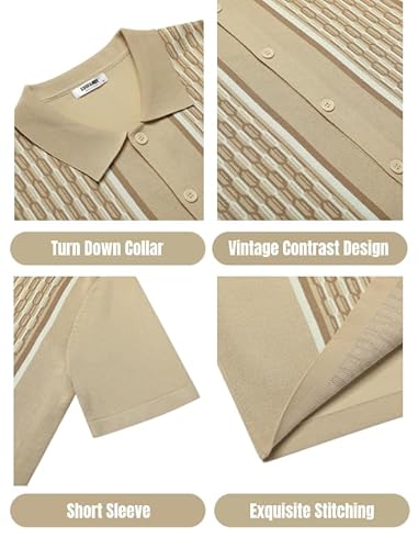 COOFANDY Men's Knit Polo Shirts and Shorts Set 2 Pieces Outfits Summer Suit Casual Pants with Pockets