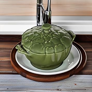 Staub Ceramic 16-oz Petite Artichoke Cocotte - Basil