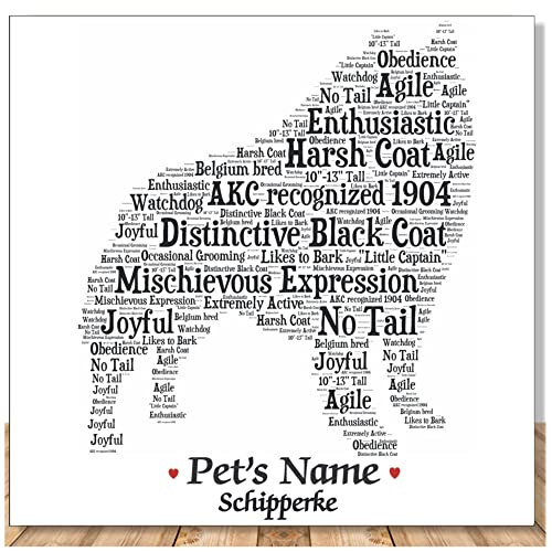 Schipperke Personalize Dog Art Print Unique Gift For Dog Lovers – Handmade Custom Present Idea For Mom, Dad, Or Furbaby Parent – Gift Wrap+Card Included #TOP15