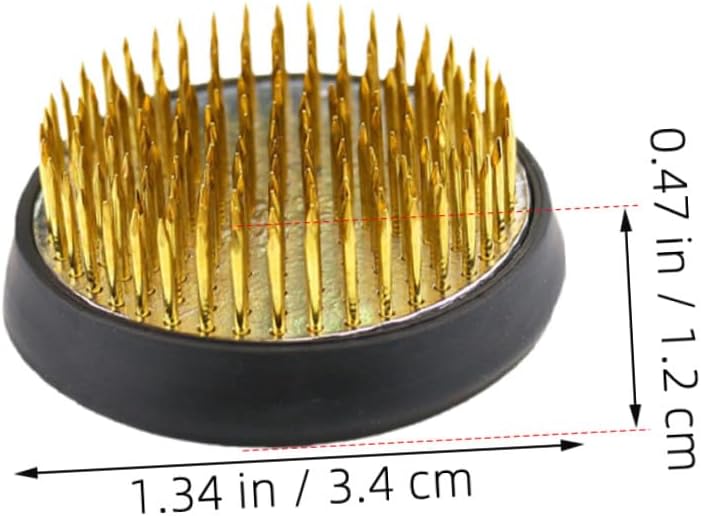 Alipis 4pcs Copper Pin Ikebana Flower Frog Stem Holder with Rubber Sleeve, 34mm Floral Arrangement Tool for Vase Fixation and Garden Floristry