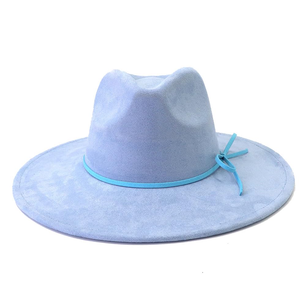 Fedora Hats for Women Man with Big Wide Brim Classic Suede Panama Hat Western Outdoor hat