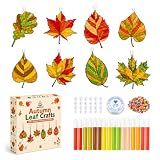 24 Stück Herbst Sonnenfänger Basteln, Herbstblätter Bastelset zum Bemalen