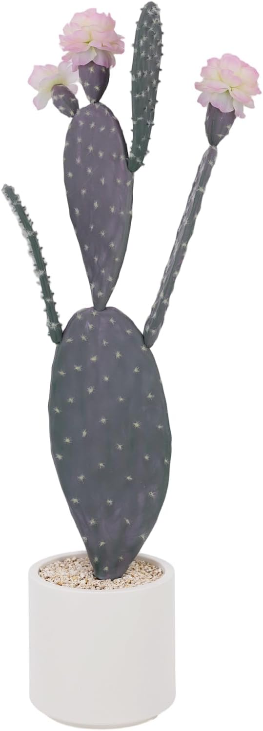 Garvee Tall Faux Cactus Plant, Realistic Texture Tall Fake Plant, Artificial Cactus Large with White Planter Indoor Outdoor for Home Office Living Room Bedroom Foyer Porch Decor