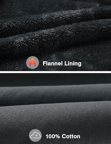 Rdruko Men's Work Jackets Flannel Lined Insulated Cotton Workwear Hooded Winter Coats(Iron Gray, US XL)4