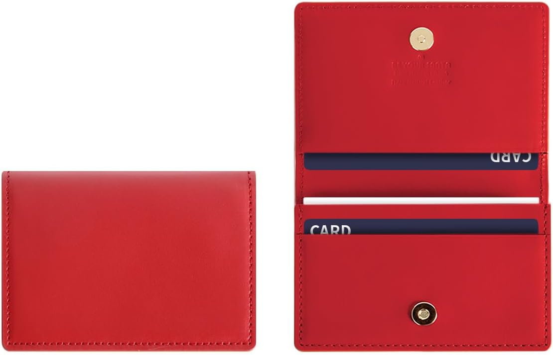 BeYourSanta Handmade Italian Leather Wallet | Expandable Credit & Business Card Holder | Ancona Premier (Red)