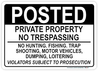 Signways, Posted, Private Property No Trespassing Horizontal SignHigh Quality Reflective Aluminum, Made in the USA Reflective 12 x 18
