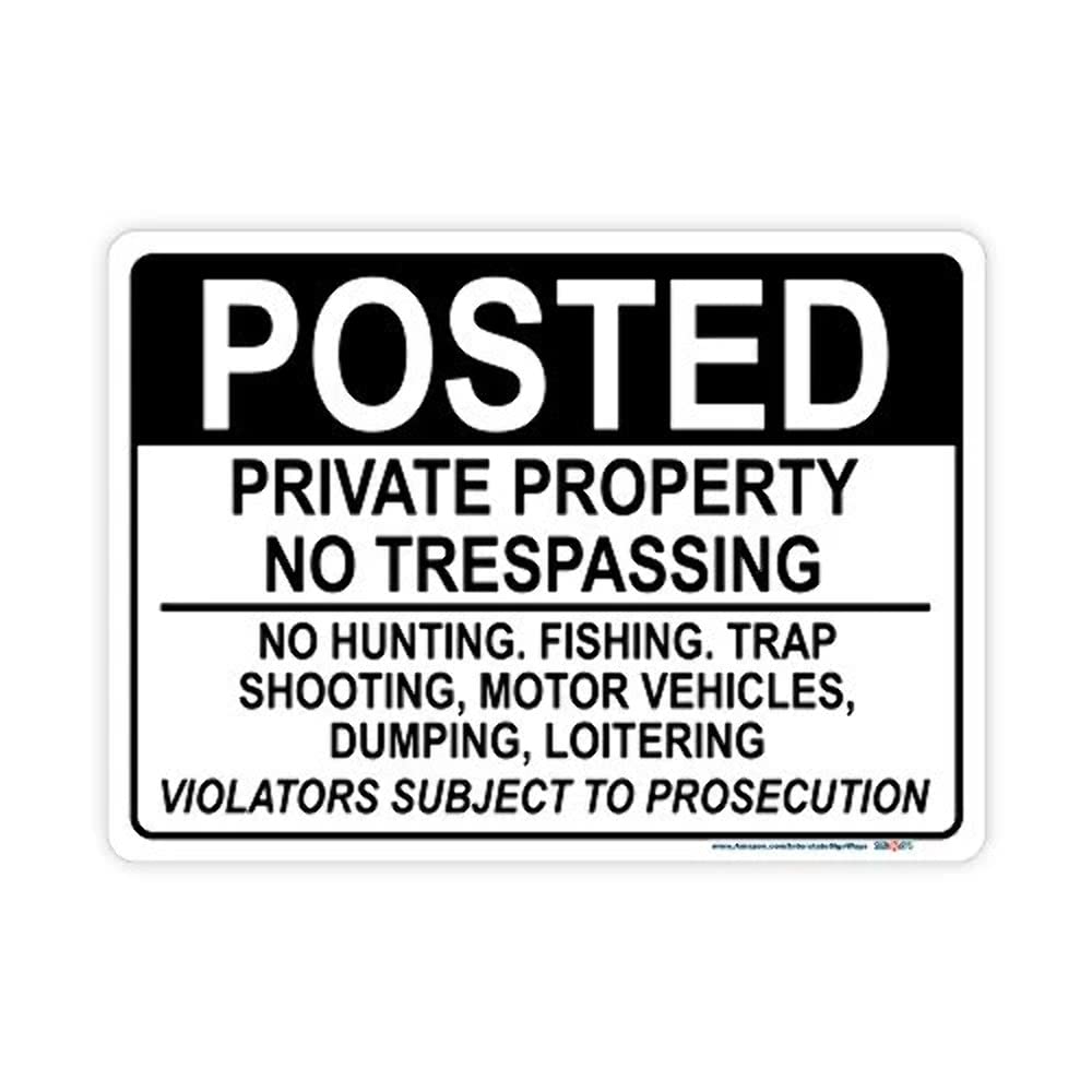 Signways, Posted, Private Property No Trespassing Horizontal SignHigh Quality Reflective Aluminum, Made in the USA Reflective 10 x 14