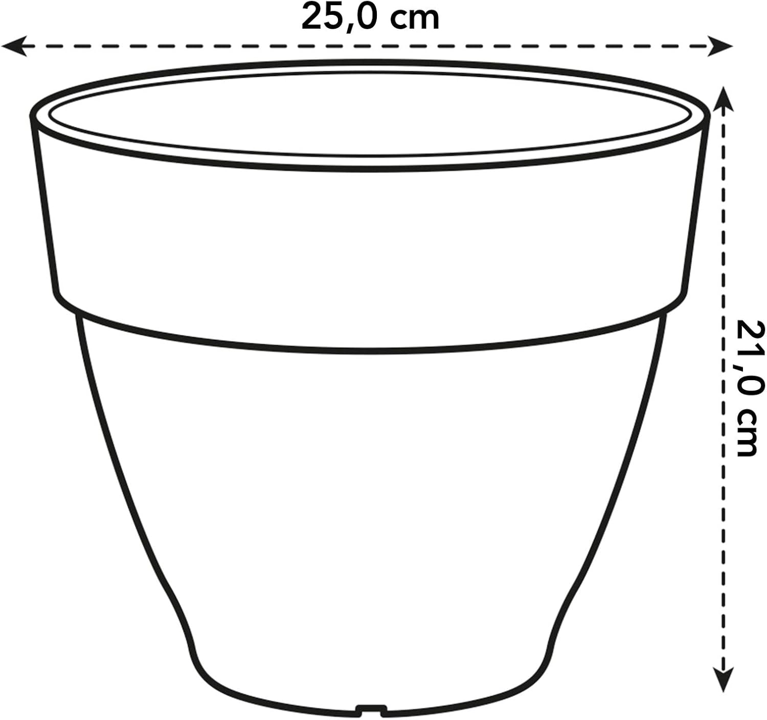 elho Vibia Campana Round 25 - Plant Pot for Outdoor - 100% Recycled Plastic - Ø 24.5 x H 21.0 cm - Grey/Living Concrete - Image 5