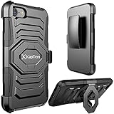 iPhone 7 Case, Kaptron Full Body Protective Rugged Dual Layer Holster Case With Kickstand and Belt Clip for Apple iPhone 7 (Black)