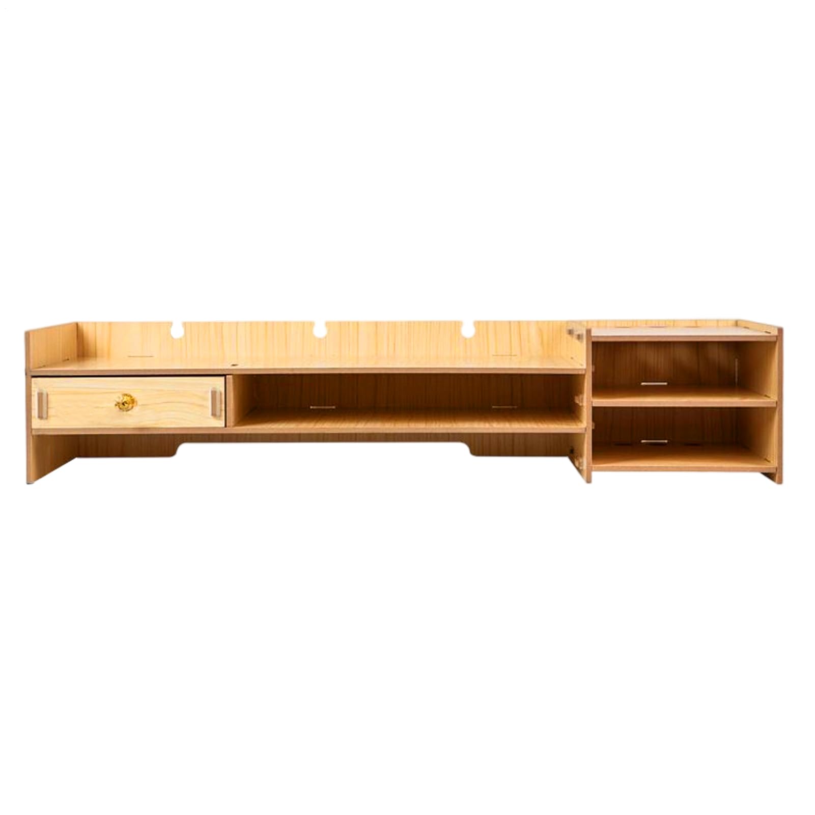 Supporto per Monitor Computer Supporto per Computer da Scrivania | Ripiano in Legno per Accessori Ufficio Casa Organizzazione PC Laptop Stampante Cancelleria