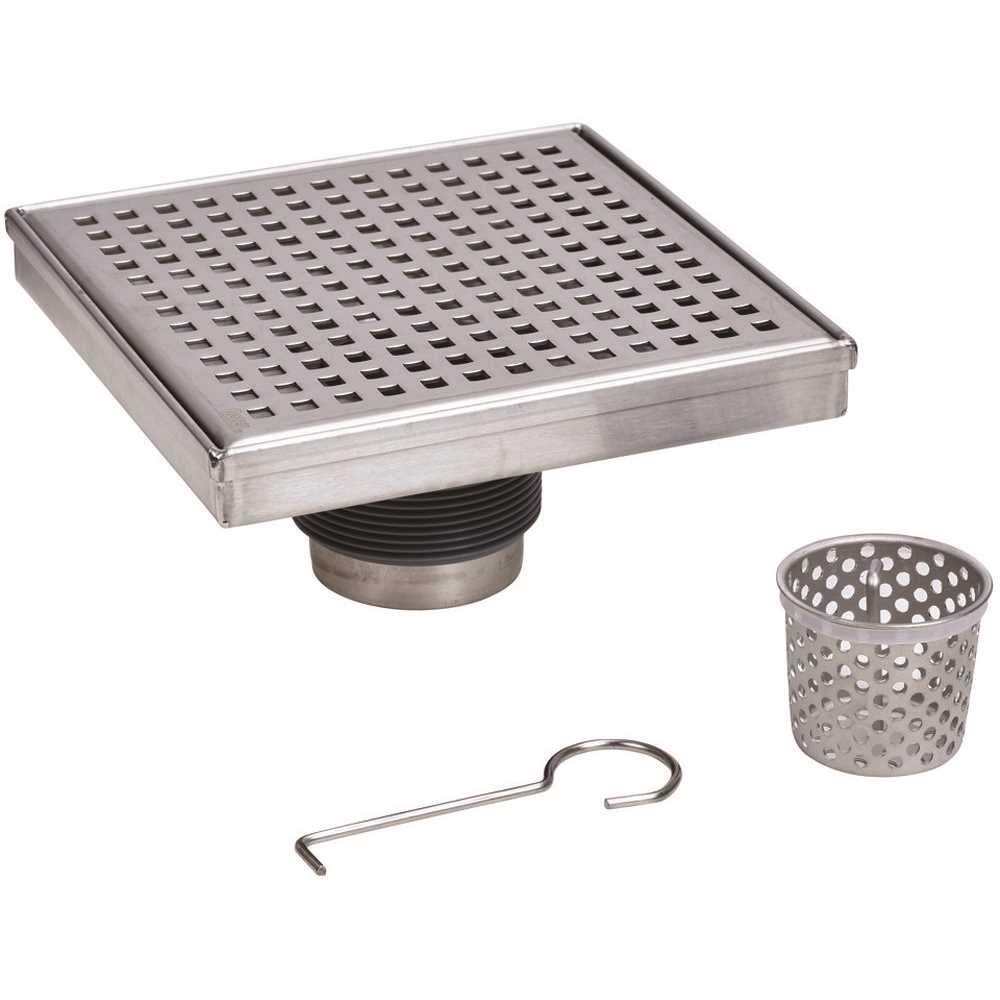 Oatey Stainless Steel Designline 6 In. X 6 In. Square Drain Square Grate