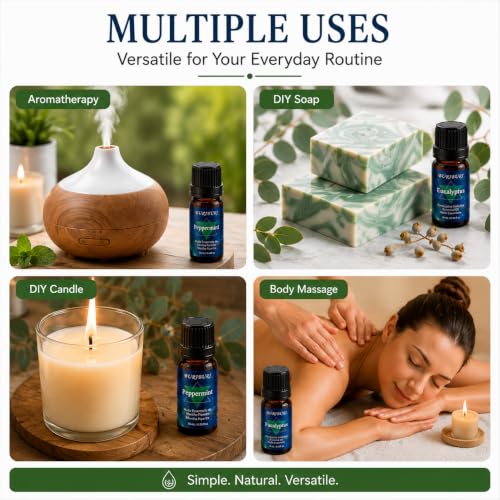 Image of BURIBURI Eucalyptus Peppermint Essential Oil Set for Diffusers 10MLx2