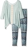 Beautees Big Girls' 2 Pc. Textured Solid Knit Legging Set