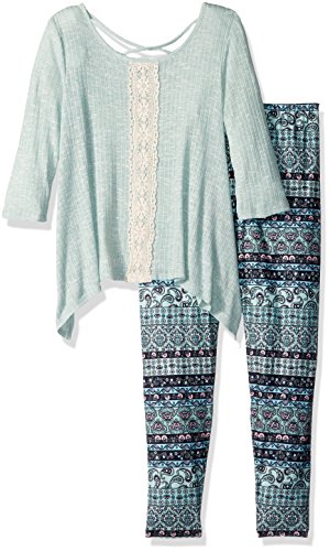 Beautees Girls' Big 2 Pc. Textured Solid Knit Legging Set