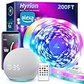 hyrion Smart LED Light Strips,200 ft WiFi LED Light,Sound Activated Color Changing with Alexa and Google,Sync Music with Tape Lighting for Bedroom for Living Room, Home Decor
