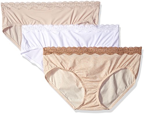 Olga Women's Without a Stitch Lace Hipster 3-Pack Panty