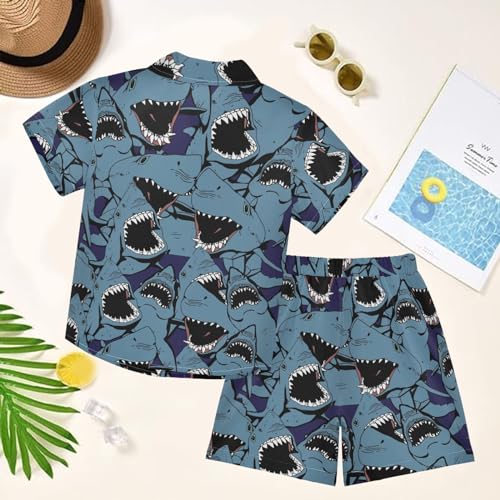 Image of visesunny Little Boys Short Sleeve T-Shirt Beach Shirts for kids children Casual Shorts Set Summer Clothes Outfits