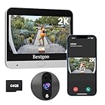 Bextgoo 2K Judas de Porte Camera Surveillance avec Carte 64 Go, Visiophone Connecté Interphone Vidéo, Judas Numerique 4.3’’ Écran avec Batterie 8000mAh, Vision 170°, Détection de Mouvement AI