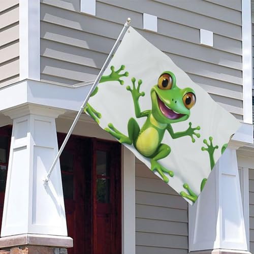Drapeau de jardin grenouille verte pour décoration extérieure de cour - 5