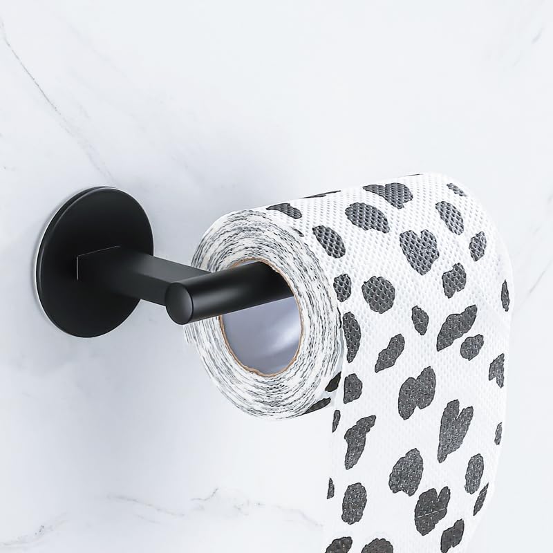 黒強粘着トイレットペーパーホルダー浴室アルミ合金ティッシュロールホルダー壁掛けキッチンアクセサリーディルなし 【APNWNFAGKF】