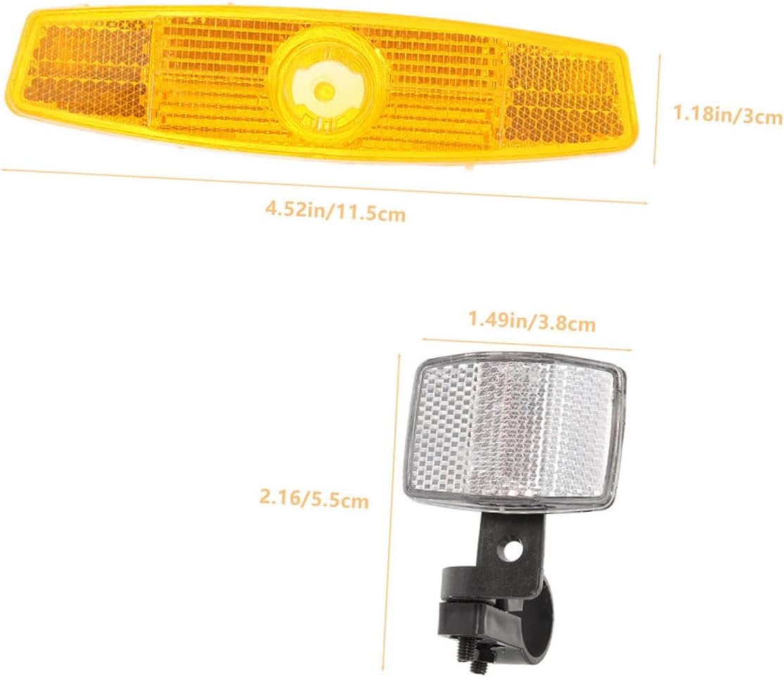 SUPVOX 2Sets Bicycle Reflectors Front and Rear Kit of Safety Warning Lights for Night Cycling Lightweight and Easy Installation Compatible with Mountain and Road Bikes