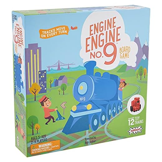 AMIGO Engine Engine No. 9 Kids Board Game with 12 Toy Trains