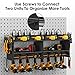 CCCEI Modular Power Tool Organizer Wall Mount with Charging Station. Garage Drill Storage Shelf with Hooks, Heavy Duty Rack, Tool Battery Holder Built in 8 Outlet. Gift for Men. Black, 1 Pack.