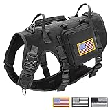 Forestpaw Tactical Dog Vest Harness,No Pulling Front Leash Clip,Adjustable Service Dog Vest with Bac