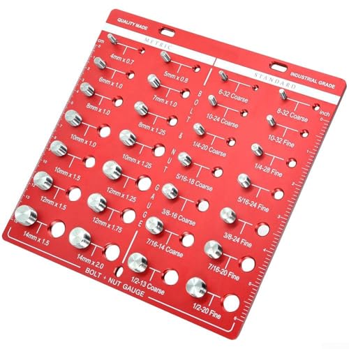 Calibre de rosca de aleación de aluminio de 28 tamaños para una fácil identificación de tornillos, ligero y portátil para mayor comodidad